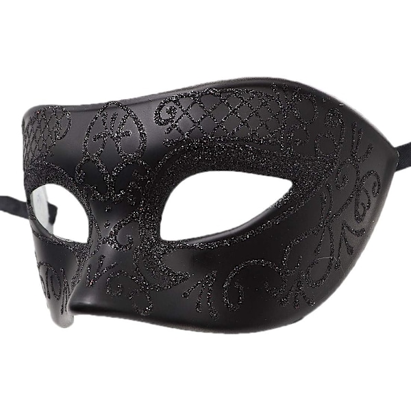 Par af Masquerade Mask Metal Jern Sommerfuglebold Maske (Sort) 2 Stykker black