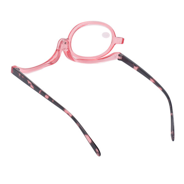 Makeup Briller Letvægts Roterende Enkelt Linse Dame Forstørrelses Kosmetiske Briller med Elegant Etui +3.00