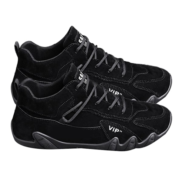 Herr Sportskor Casual Lätta Mjuka Gummisula Herr Mode Sneakers för Vinterlöpning Promenader Svart Black 42