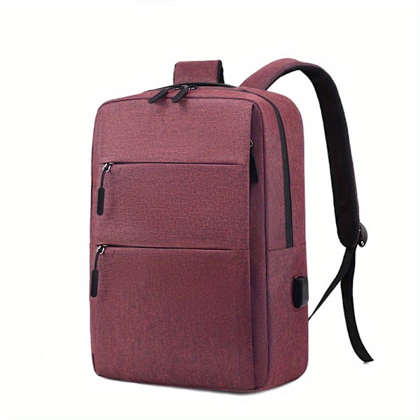 Travel Bag Laptop Backpack Casual Backpack Men Women College Bag with USB Charging Port Red