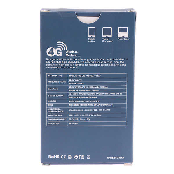 4G Router LTE Trådløs USB Dongle WiFi Router Modem Sim-kort