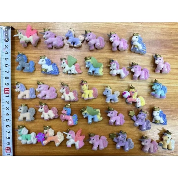 Flocking Little Pony Doll Filly Stars Collection Action Figure Kawaii Skylia Witchy Butterfly Figurine Model Toy Kids Gifts