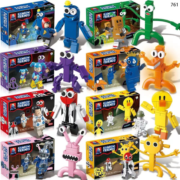 8pcs 2023 Roblox Rainbow Friends Doors Building Blocks Figures Assemble Model Kids Christmas Toy（YX）