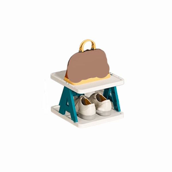 Stakbar skoreol Skoopbevaring Organizer BLÅ 2 LAG 2 LAG Blu Blue 2 Layer-2 Layer