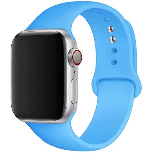Silikonrem för Apple Watch Band 45mm 44mm 42mm 49mm 41mm 40mm 38mm armband iwatch Series 8 7 9 SE 4 3 5 Ultra 6 Blå Blue 38  40 41 mm S-M