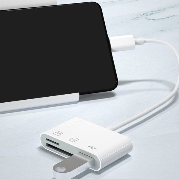 Typ C Minneskortläsare Hubb USB 2.0 Dockningsstation USB C OTG Adapter Universell OTG SD TF CF Adapter för Smartphone
