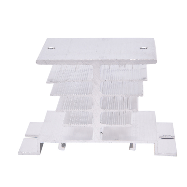 2 kpl alumiininen jäähdytyslevy SSR kiinteän tilan rele pieni lämmönpoisto hopea Silver 2 pcs