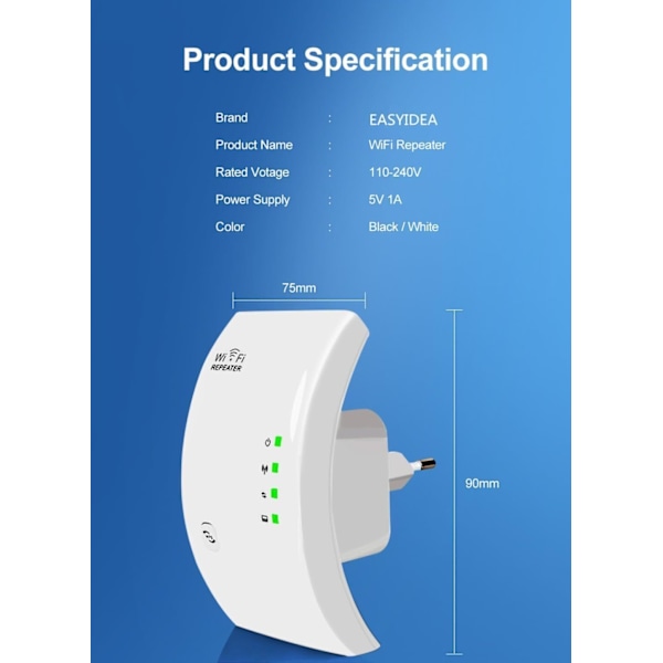 WiFi Booster Amplifier 2024, 2024 Opdateret WiFi Amplifi European plug