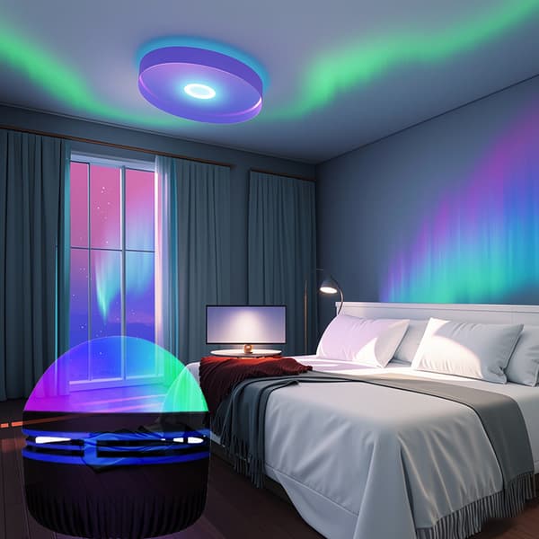 LED Projektorlys Nattlys USB-drevet, Krystallversjon Crystal version