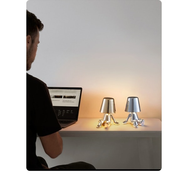 Sänglampa, Guld Thinker Lampa Bordlampa Sladdlös Uppladdningsbar Bärbar Dekorativ Nattlampa Guld B
