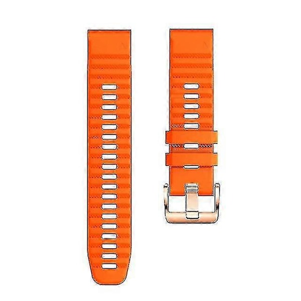 Armband för Fenix 7s / 6s Pro / 5s / 2s, Randig Silikon 20mm Rem med Spänne Orange