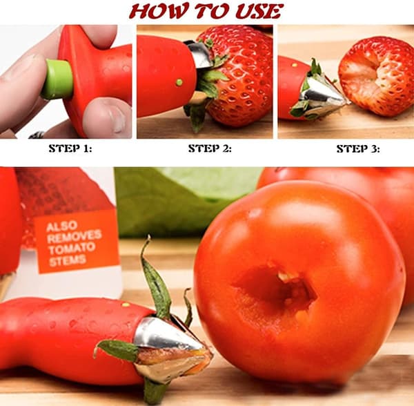 3 stk. fruktkjernefjerner, jordbærkjernefjerner, tomatseparator[qb]