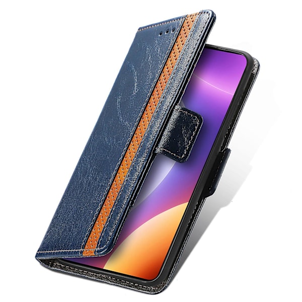 Caseneo 002-serie Telefonfodral för Xiaomi Redmi Note 12 Turbo / Poco F5 5g, Splicing Pu Läder Rfid Blocking Stand Cov