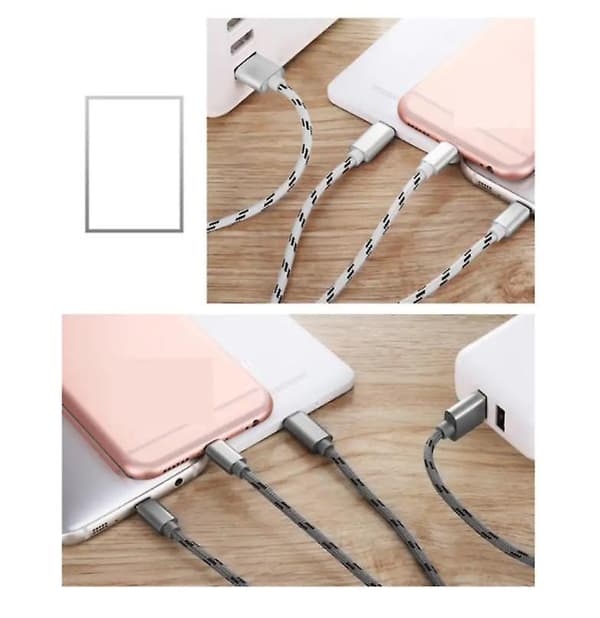 2m USB Snabbladdning Typ C Laddarkabel Datakabel För Samsung S21 S22 S23 Grå