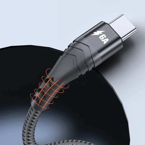 1 i flera laddningskabel USB till 2 dubbla typ C-kontakt snabbladdningskabel för mobiltelefoner, surfplattor och mer