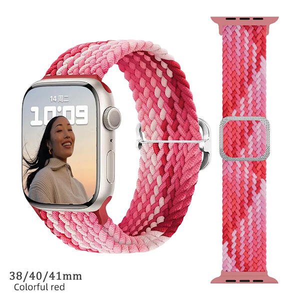 För Apple Watch med Iwatch flätad nylon 1/2/3/4/5/6/7/se ed 38/40/41mm