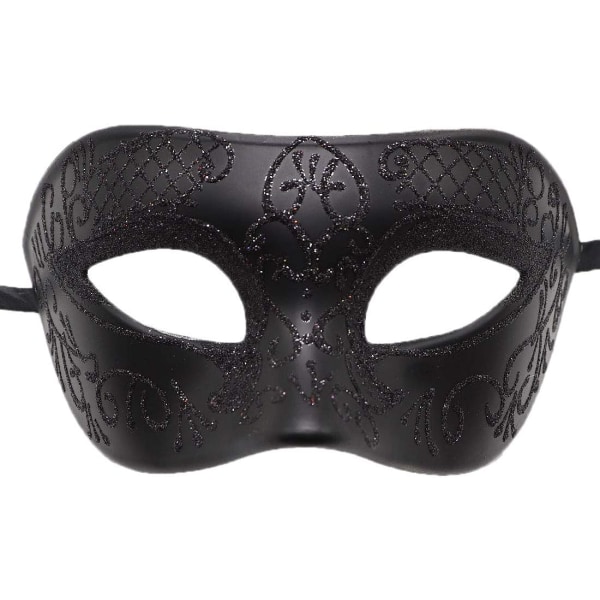 Par av Maskerad Mask Metall Järn Fjäril Bal Mask (Svart) 2 Stycken black