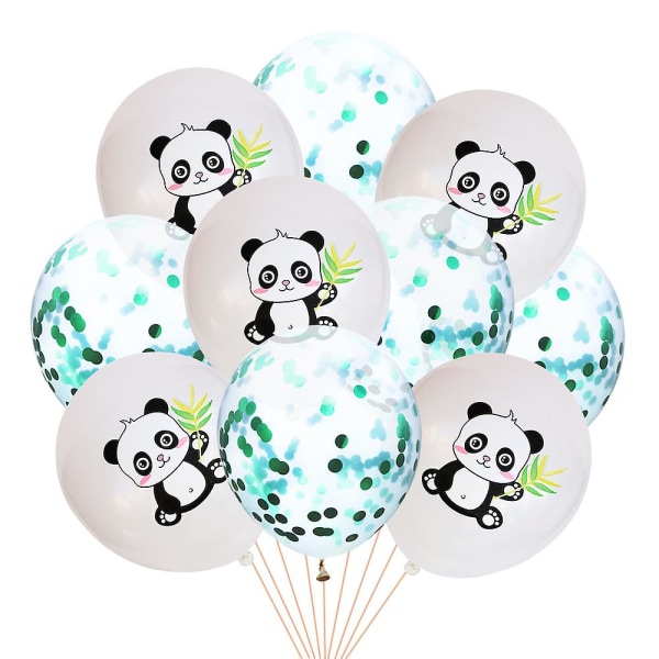 10 stk Panda Ballonger Bursdag Latex Ballong Sett Festdekorasjon