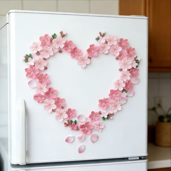 Kylskåpsmagnetset med persikoblommor, 3D magnetisk blomdekor för kylskåp och dörr Pink + Fuchsia 16pcs