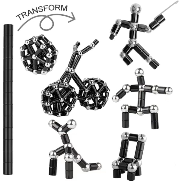 (Svart) Magnetisk magisk penn, magnetisk magnetpenn, antistress, mag