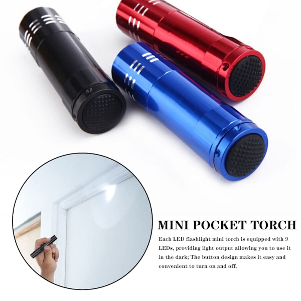 3 st LED Mini Ficklampa Liten Ficklampa Penna Små Nyckelring Ficklampor Ficklampa för Camping Utomhus Nöd Everyday Fickor (Utan Batteri)