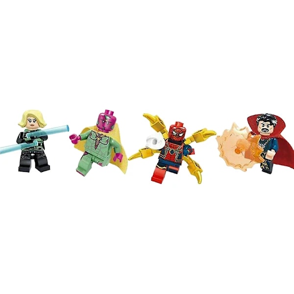 16 st Marvel Avengers Superhjälte Seriefigurer Dc Minifigur färgglada en storlek