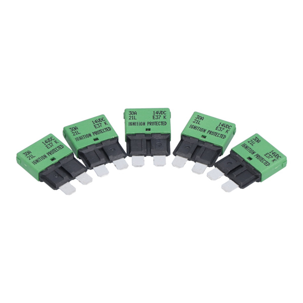 5 stk. Auto Reset Sikring 30A 14V DC ATC/ATO Afbryder til RV Campingvogn Marine Båd Stereo Forstärker