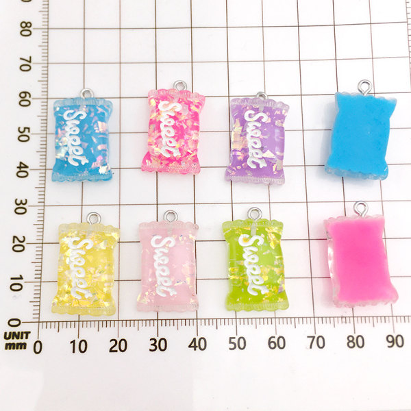 32 st blandade gummybjörn godis hartser charms för DIY armband halsband