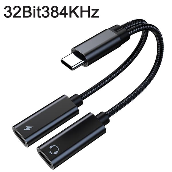 USB C-splitter, med 60W hurtigopladning i aluminiumlegering