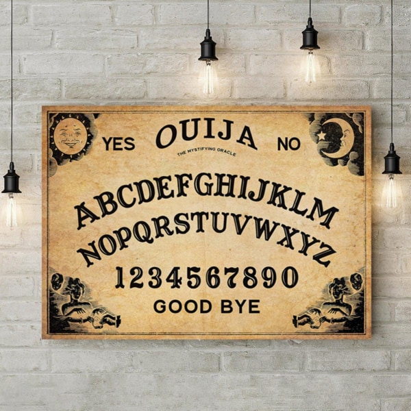 1 stk lerretplakat, Ouija-brett trykkplakat, mørk akademisk plakat veggkunst for stue 11.8*16.5inch/30*42cmunframe