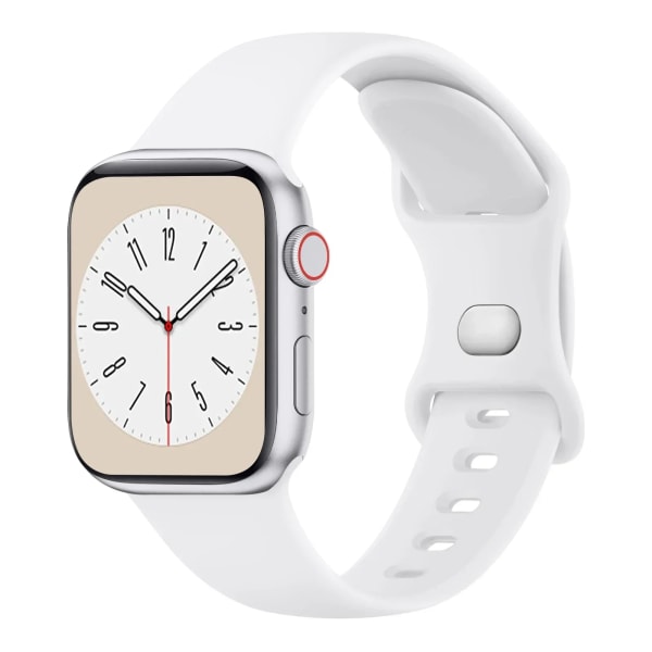 Blødt silikonearmbånd til Apple Watch 8 7 6 5 4 3 SE Rem til IWatch Ultra 49mm 45mm 41mm 40mm 44mm 38mm 42mm ur White