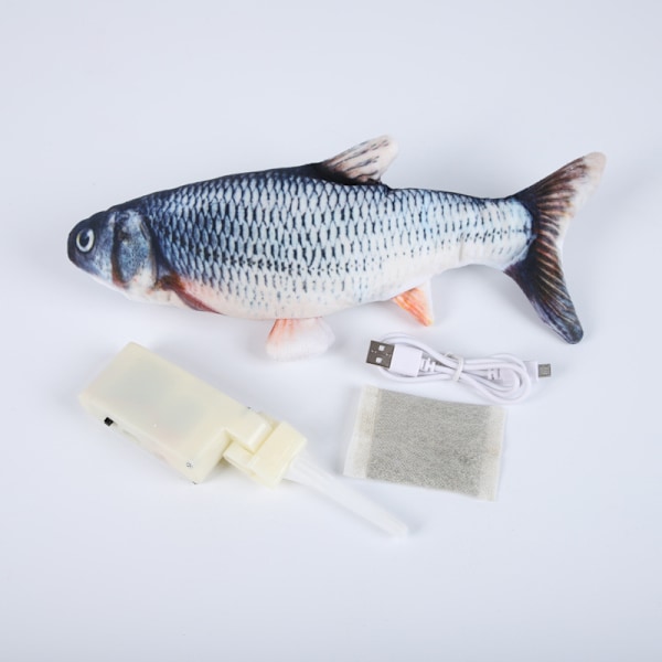 Fladdrande Fisk Rörlig Fisk Plyschleksak med Ljus och Ljud Realistisk Fladdrande Fisk Vagglande Fiskleksaker Rörelse Katt Leksak Catnip