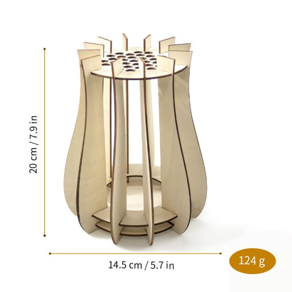 DIY Träpussel Blomvas, Modern Minimalistisk Heminredningsprydnad, 5 Storlekar e 20*20cm）
