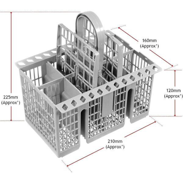 Cutlery basket for dishwasher (removable handle)