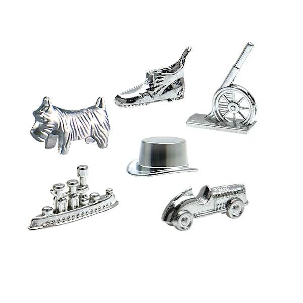 6 Stykker Legeringsskakbrikker Brætspil Tilbehør Spilbrikker Monopoly Spil
