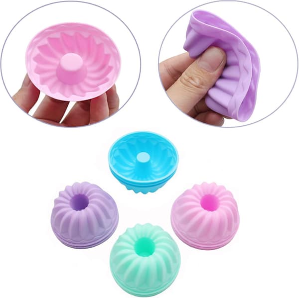 Silikon Bakeformer Gjenbrukbare Cupcake Kake Pudding Muffinsform 12-Dels Sett