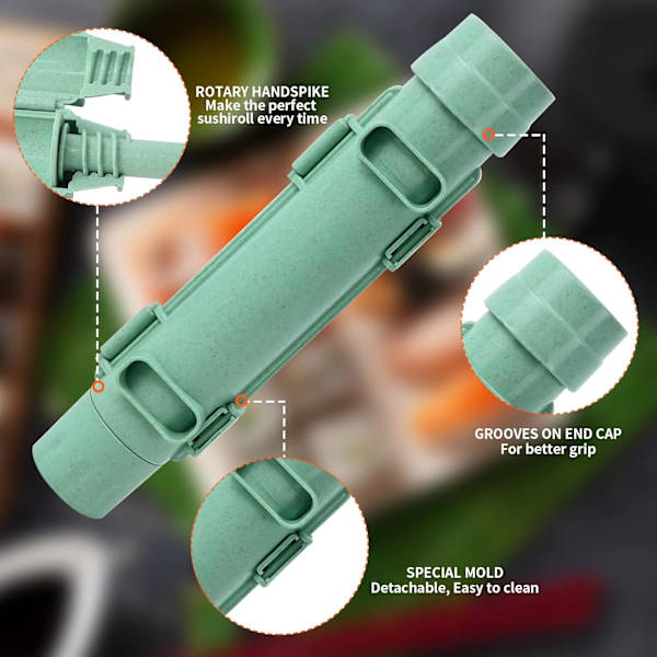 Sushi Maker-set, Sushi Maker Roll, Sushi Bazooka, Sushi Maker, Sushi Maker, Sushiformar för Nybörjare, med Bambumatta och Duk, Kökstillbehör