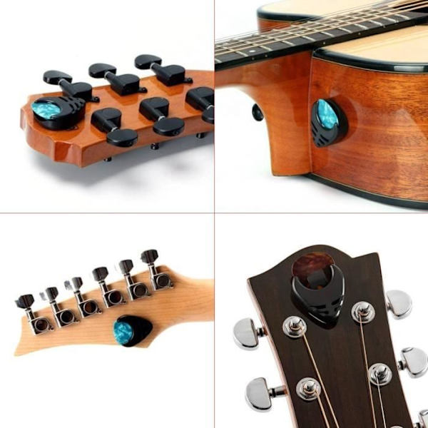 HURRISE Mönsterplock 100 st Celluloid Rock Gitarrplock Kit Musikinstrument Tillbehör + Plockklämma