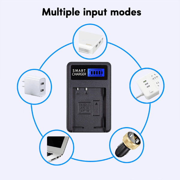 NPBD1 Kamera Batteri LCD USB-oplader til Cyber-shot DSCP100, DSCP120, DSCP150, DSCP200 Kameraer Bærbar og praktisk