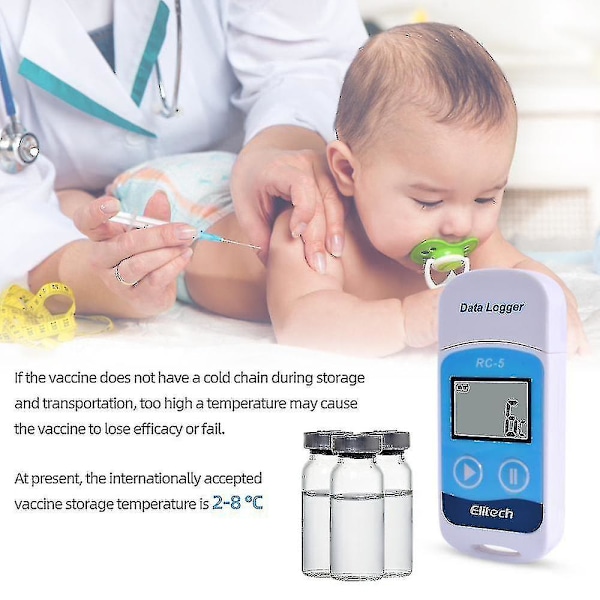 Elitech Rc-5 Højpræcisions Digital USB Temperatur Datalogger Kompatibel Lager, Transport, Laboratorium