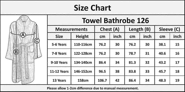 Badehåndkle med hette til barn, 100 % bomullsfrotté badekåpe for gutter og jenter 126 Royal 7-8 Years