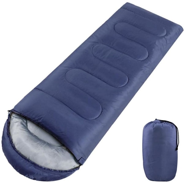 1 stk sovepose for voksne, enkel sovepose for voksne for 3 årstider, lett camping og fotturer Navy Blue