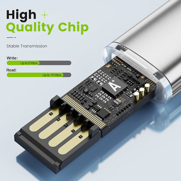 8GB USB-minne 5-pack Mini minneskort Bärbar metalldata lagringsenhet USB 2.0 Flash-enhet