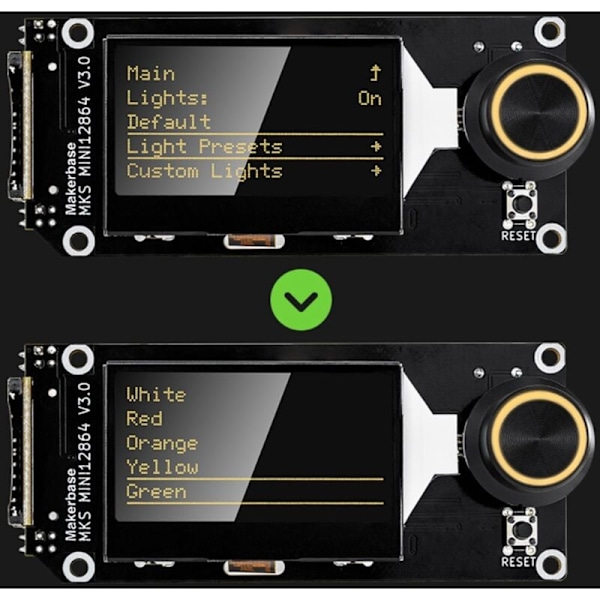 MKS Mini12864 V3 Insätt SD-kort Sida LCD Smart Display Skärm 3D-skrivardelar för MKS Nano V2/3 GenL Mini 12864