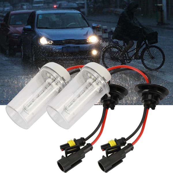 2 stk. 100W H4-1 6000K Xenon Forlygter til Bil, Udskiftningslamper