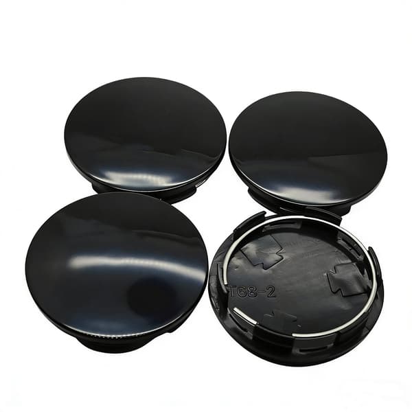 4-pack centrumkåpor – Fälgnavsemblem Silver (BT) Silver 68mm Svart