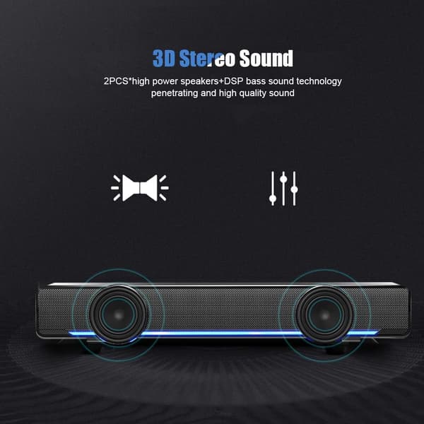 USB-högtalare, mini lätt kabel stereo PC-högtalare LED