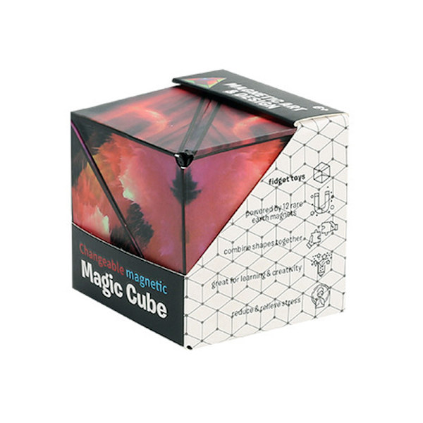 Variation Interchangeable Magnetic Magic Cube 3D Hand Flip Puzzle Anti Stress Toys P stjärnhimmel röd