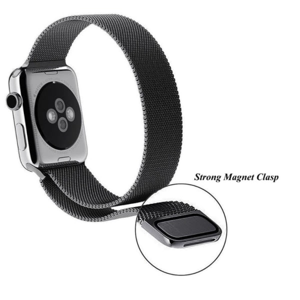 IC Milanese Loop Metal Armband Apple Watch 42/44/45/49mm Svart Svart Svart