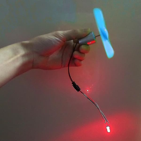 DIY-sæt 6-9v vindmølle mikromotor/ mini blå bladpadle/ dioder/ kabler